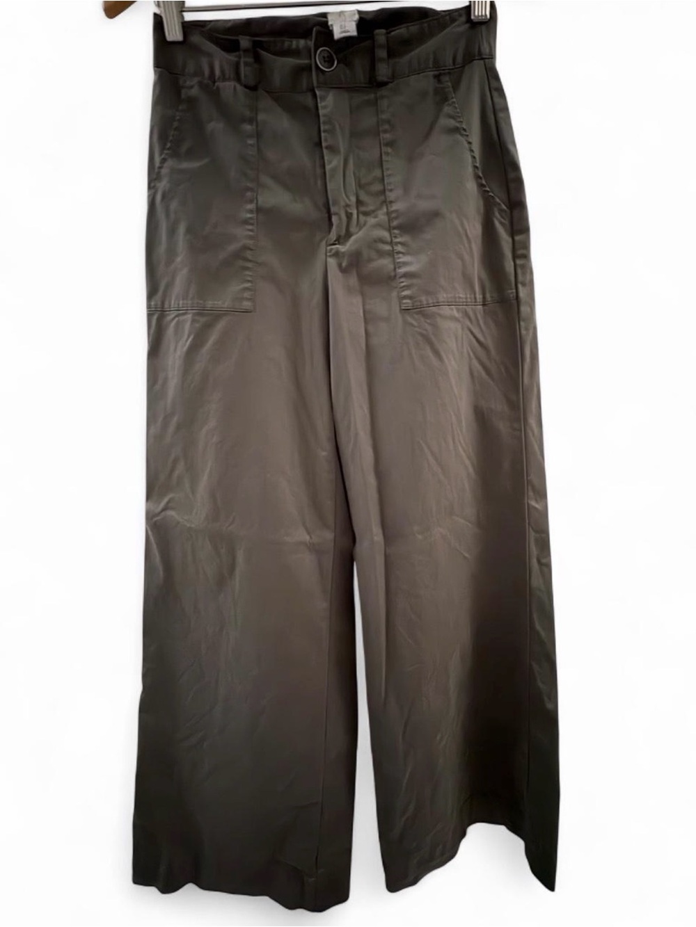 Joie Wide-Leg Chinos in Olive Green